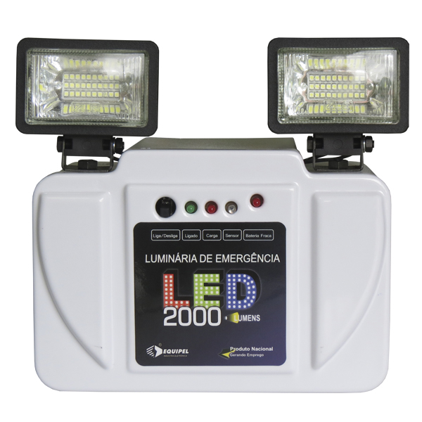 Luminária de Emergência LED 2.000 Lumens - Equipel